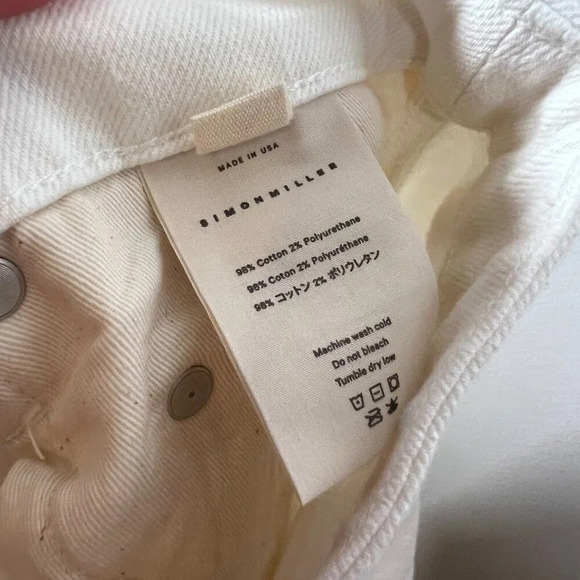 Simon Miller W013 Straight Leg Jeans Size 30 Ivory White High Rise Denim - Picture 11 of 12